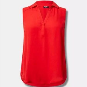 NWOT TORRID Harper Georgette Pullover Sleeveless Blouse Orange Red Plus Size 2